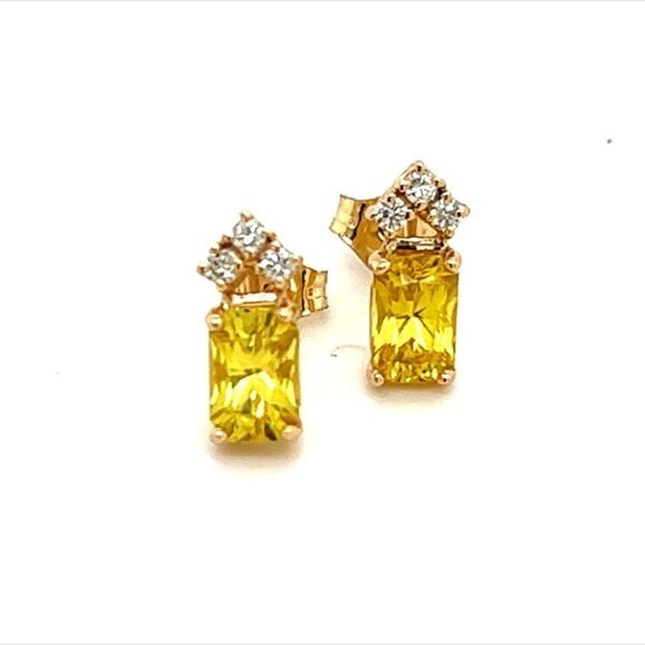 Natural Sapphire Diamond Earrings 14k Gold 1.74 TCW Certified $1,590 121259 - Picture 1 of 9